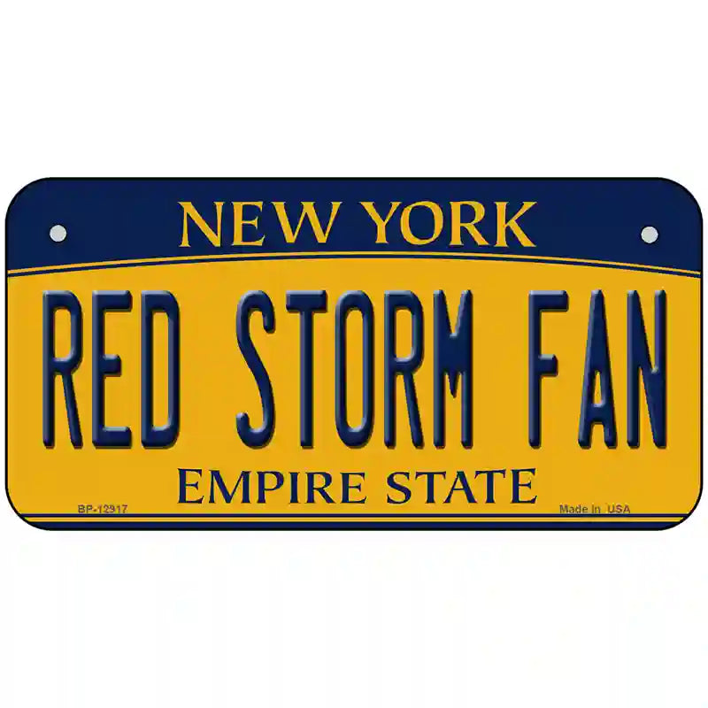 Red Storm Fan Novelty Metal License Plate 6" x 3" (BP)