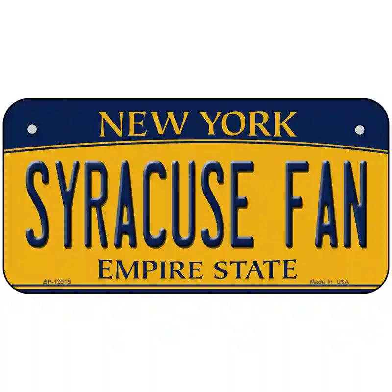 Syracuse Fan Novelty Metal License Plate 6" x 3" (BP)