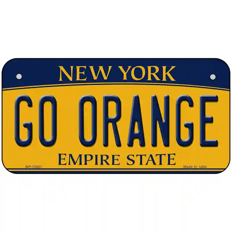 Go Orange Novelty Metal License Plate 6" x 3" (BP)