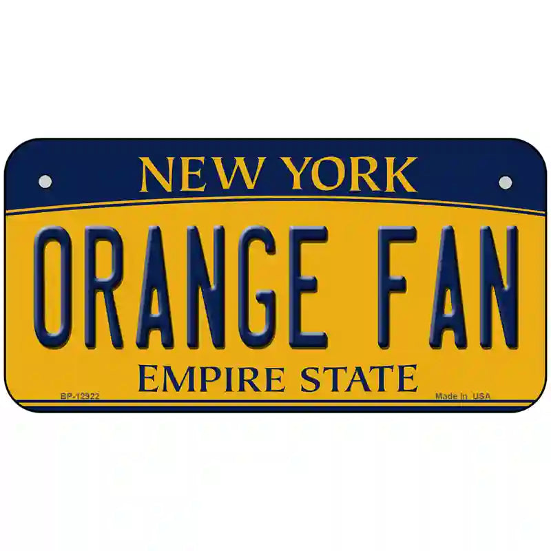 Orange Fan Novelty Metal License Plate 6" x 3" (BP)