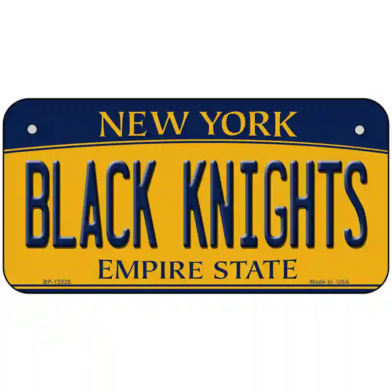 Black Knights Novelty Metal License Plate 6" x 3" (BP)