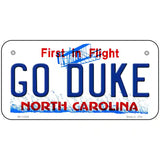 Go Duke Novelty Metal License Plate 6" x 3" (BP)