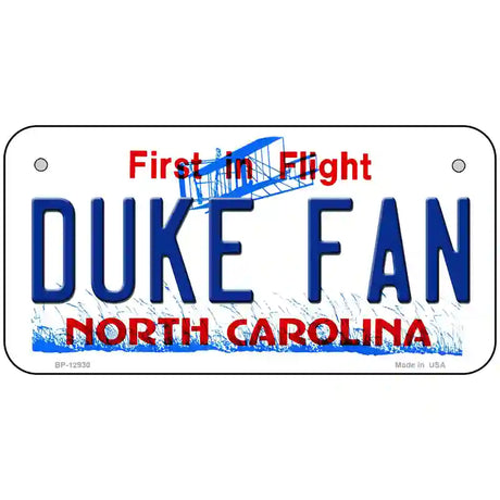 Duke Fan Novelty Metal License Plate 6" x 3" (BP)