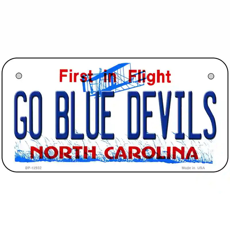 Go Blue Devils Novelty Metal License Plate 6" x 3" (BP)