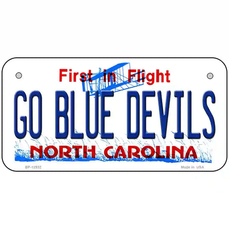 Go Blue Devils Novelty Metal License Plate 6" x 3" (BP)