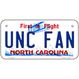 Univ North Carolina Fan Novelty Metal License Plate 6" x 3" (BP)