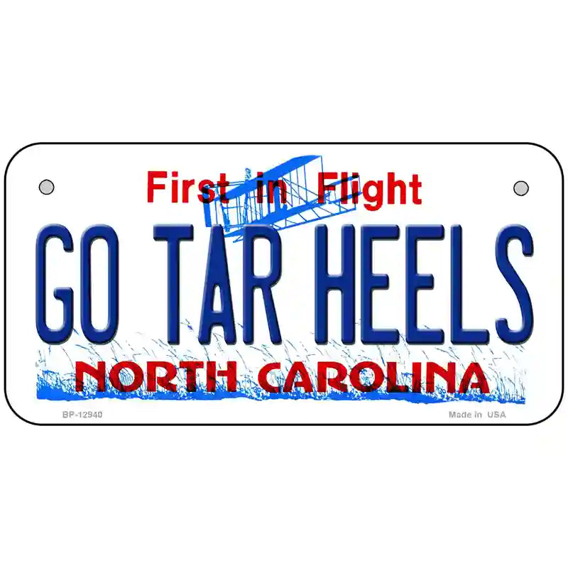 Go Tar Heels Novelty Metal License Plate 6" x 3" (BP)