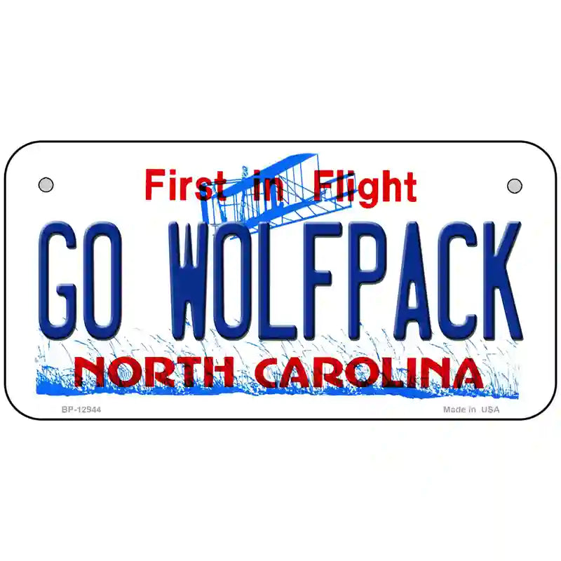 Go Wolfpack Novelty Metal License Plate 6" x 3" (BP)