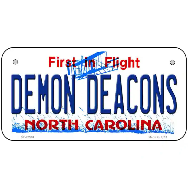 Demon Deacons Novelty Metal License Plate 6" x 3" (BP)