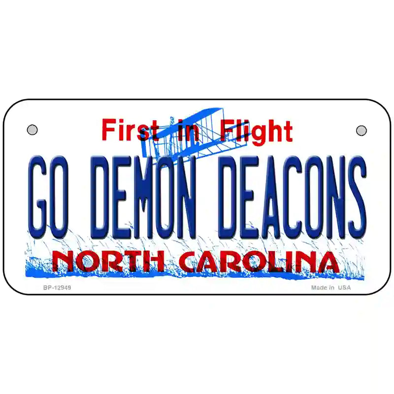 Go Demon Deacons Novelty Metal License Plate 6" x 3" (BP)