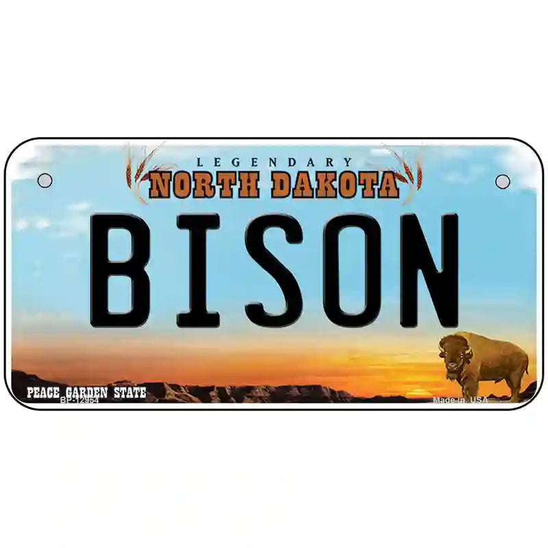 Bison Novelty Metal License Plate 6" x 3" (BP)