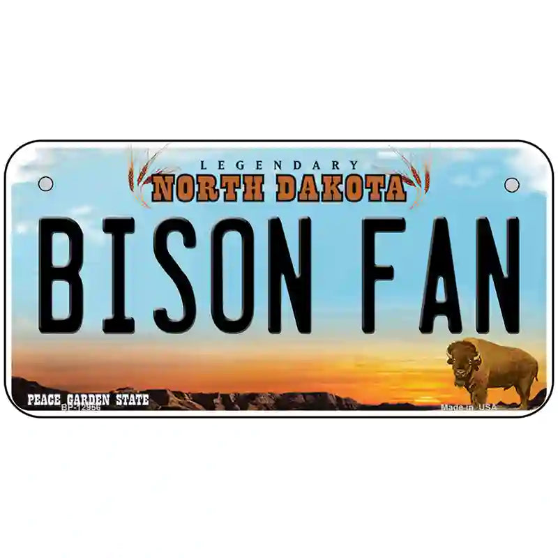 Bison Fan Novelty Metal License Plate 6" x 3" (BP)