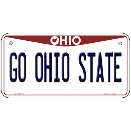 Go Ohio State Novelty Metal License Plate 6" x 3" (BP)