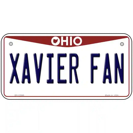 Xavier Fan Novelty Metal License Plate 6" x 3" (BP)