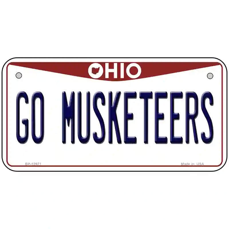 Go Musketeers Novelty Metal License Plate 6" x 3" (BP)