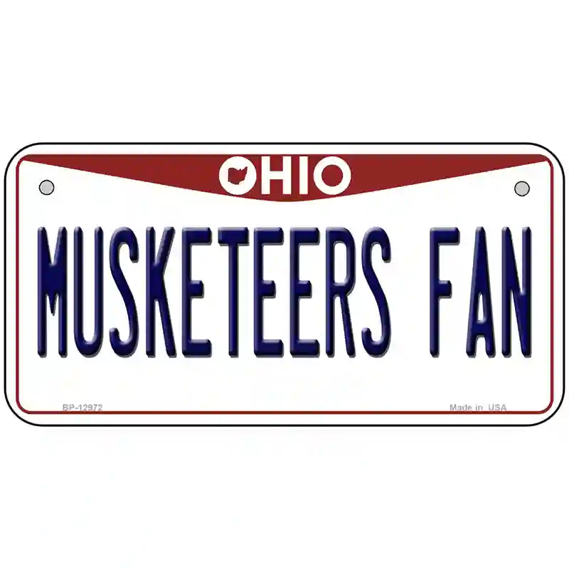 Musketeers Fan Novelty Metal License Plate 6" x 3" (BP)