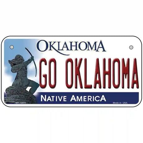 Go Oklahoma Novelty Metal License Plate 6" x 3" (BP)