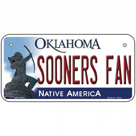 Sooners Fan Novelty Metal License Plate 6" x 3" (BP)