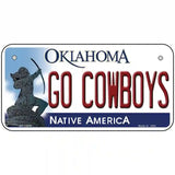 Go Cowboys Novelty Metal License Plate 6" x 3" (BP)