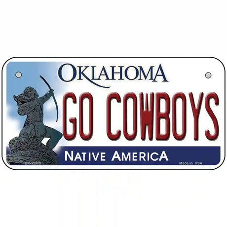 Go Cowboys Novelty Metal License Plate 6" x 3" (BP)