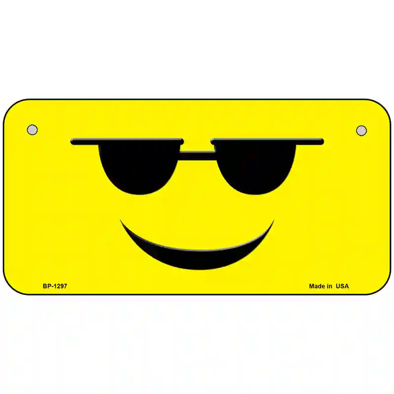 Sunglasses Cool Smiley Novelty Metal License Plate 6" x 3" (BP)