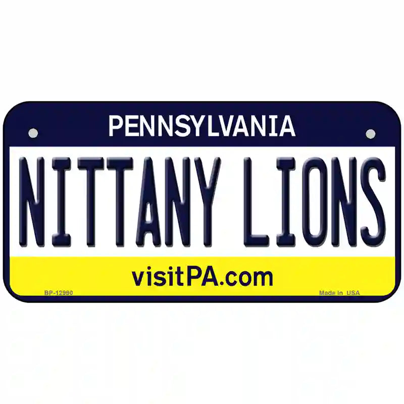 Nittany Lions Novelty Metal License Plate 6" x 3" (BP)