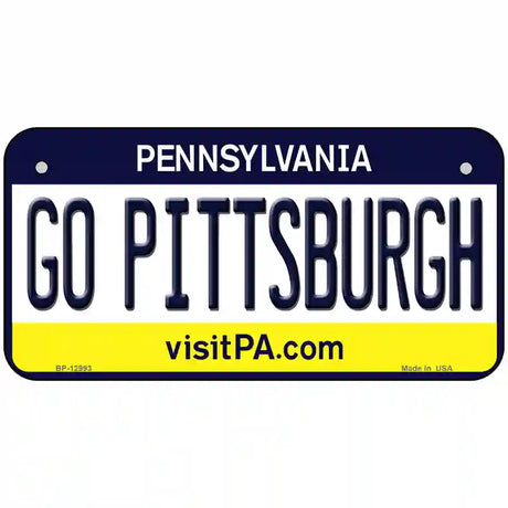 Go Pittsburgh Novelty Metal License Plate 6" x 3" (BP)