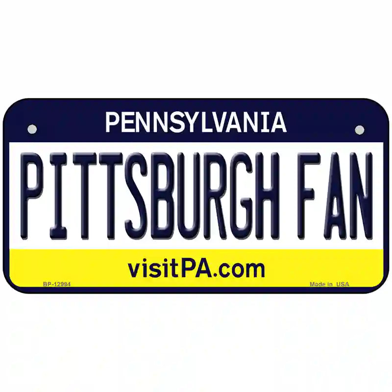 Pittsburgh Fan Novelty Metal License Plate 6" x 3" (BP)