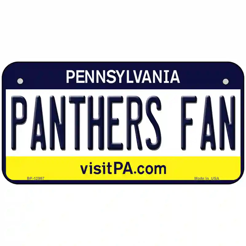 Panthers Fan Novelty Metal License Plate 6" x 3" (BP)