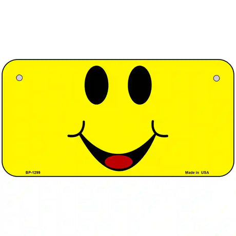 Happy Smiley Novelty Metal License Plate 6" x 3" (BP)