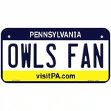 Owls Fan Novelty Metal License Plate 6" x 3" (BP)