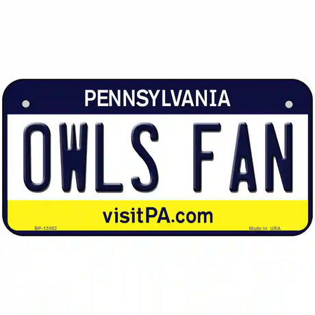 Owls Fan Novelty Metal License Plate 6" x 3" (BP)