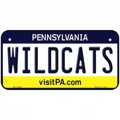 Wildcats Pennsylvania Novelty Metal License Plate 6" x 3" (BP)