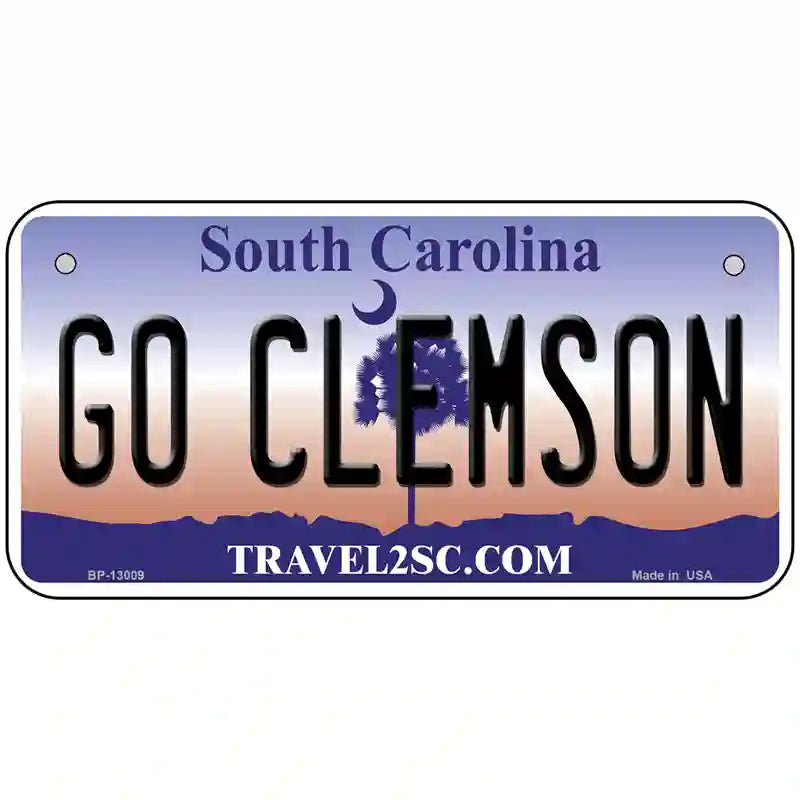 Go Clemson Novelty Metal License Plate 6" x 3" (BP)