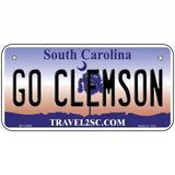 Go Clemson Novelty Metal License Plate 6" x 3" (BP)