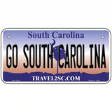 Go South Carolina Novelty Metal License Plate 6" x 3" (BP)