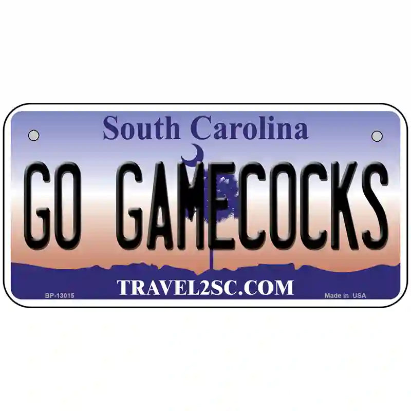 Go Gamecocks Novelty Metal License Plate 6" x 3" (BP)