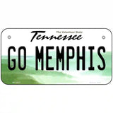 Go Memphis Novelty Metal License Plate 6" x 3" (BP)