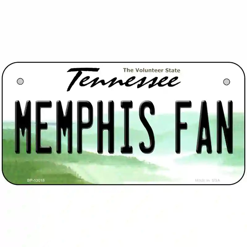 Memphis Fan Novelty Metal License Plate 6" x 3" (BP)