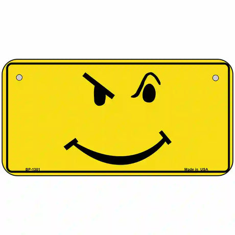 Defiant Smiley Novelty Metal License Plate 6" x 3" (BP)