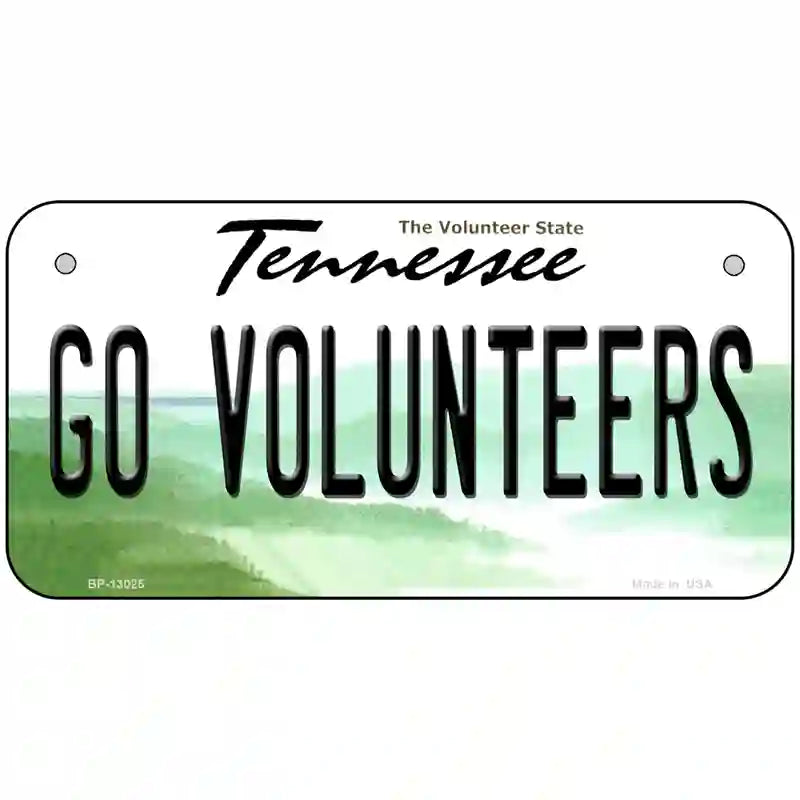 Go Volunteers Novelty Metal License Plate 6" x 3" (BP)