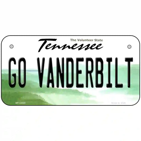 Go Vanderbilt Novelty Metal License Plate 6" x 3" (BP)