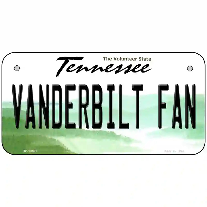 Vanderbilt Fan Novelty Metal License Plate 6" x 3" (BP)