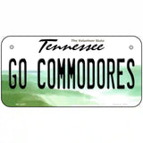 Go Commodores Novelty Metal License Plate 6" x 3" (BP)