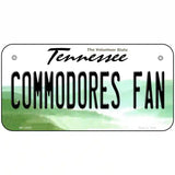 Commodores Fan Novelty Metal License Plate 6" x 3" (BP)