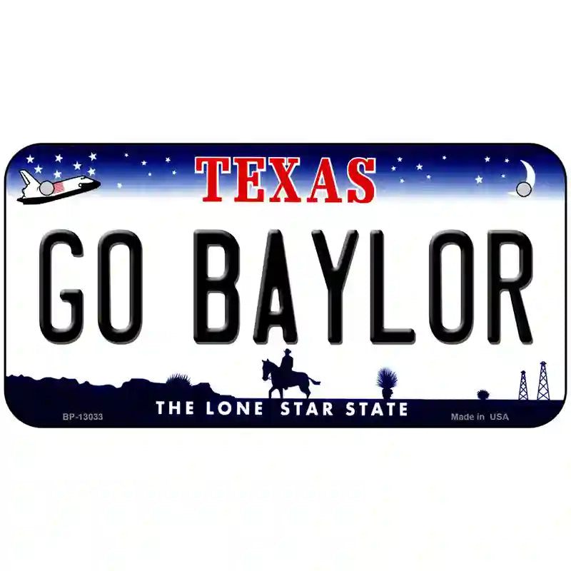 Go Baylor Novelty Metal License Plate 6" x 3" (BP)