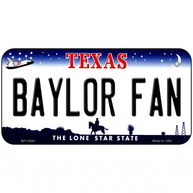 Baylor Fan Novelty Metal License Plate 6" x 3" (BP)