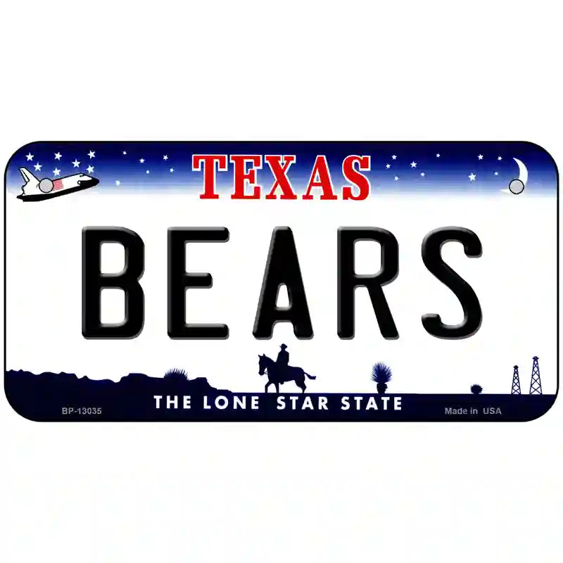 Bears Novelty Metal License Plate 6" x 3" (BP)