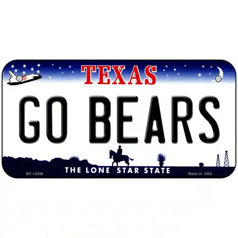 Go Bears Novelty Metal License Plate 6" x 3" (BP)