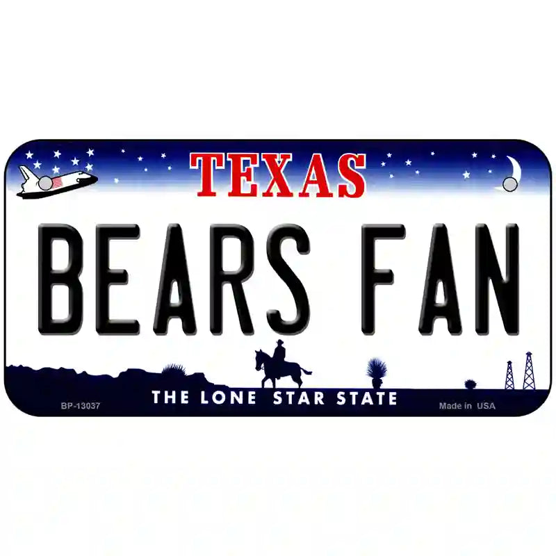 Bears Fan Novelty Metal License Plate 6" x 3" (BP)